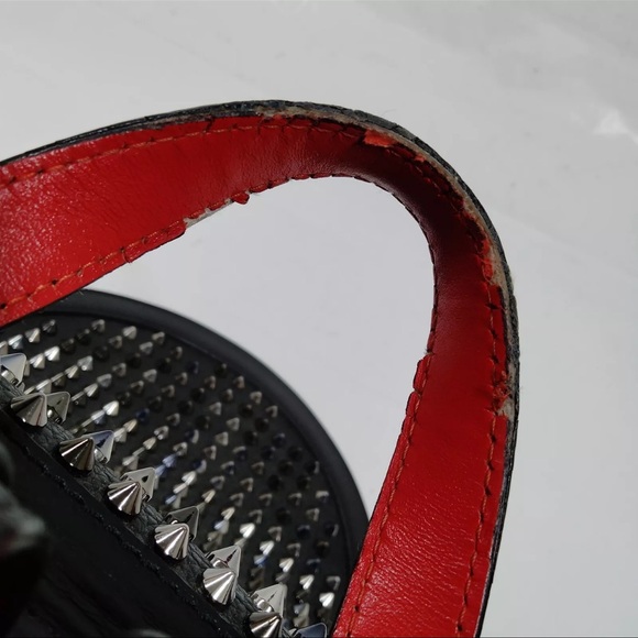 Christian Louboutin Leatger Studded Black and Red Backpack - Picture 9 of 9